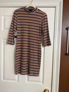 Lumiere Multicolor Striped Ribbed Knit Dress